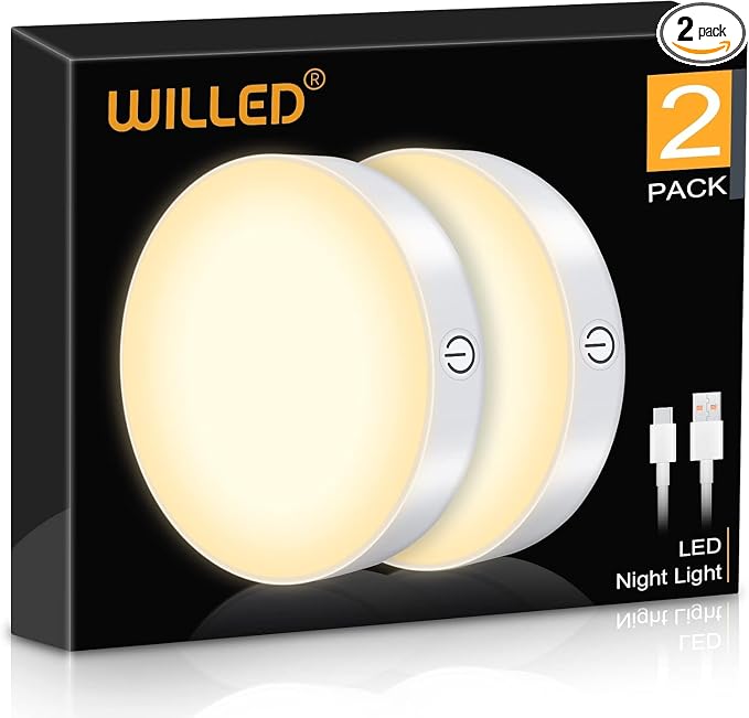 WILLED 3000K Dimmable Touch Lights, Battery Rechargeable Tap Lights, Magnet by WILLED