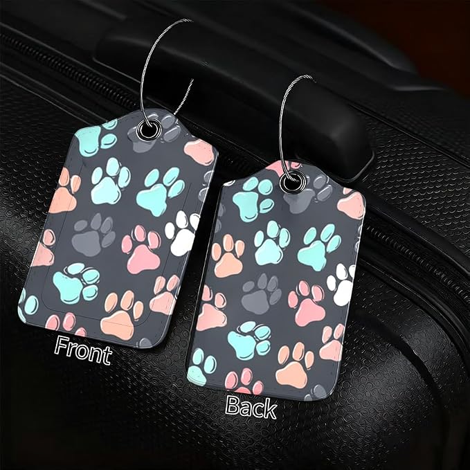 2Pcs Cute Dog Paw Luggage Tags for Suitcases, 2.83x4.53 Pet Lovers Travel ID - Image 2
