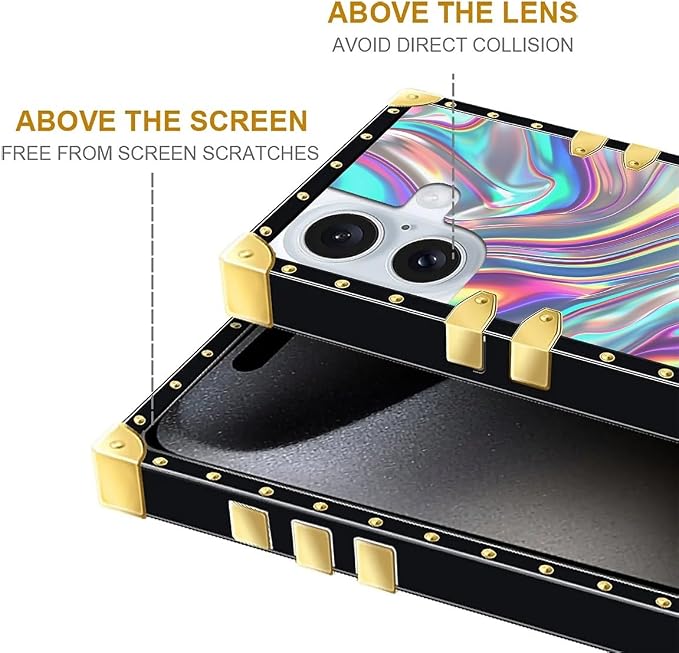 Compatible with iPhone 16 Plus Case, Holographic Abstract Iridescent Textures - Image 6