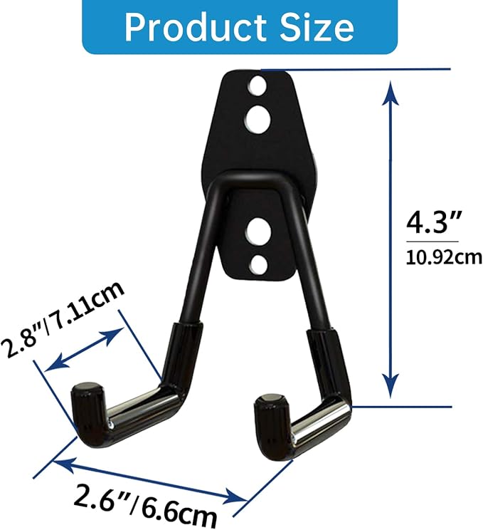 GeeWatom 2 Pack Garage Storage Utility Hooks，Garage Garden Tool Organizer，Steel - Image 2