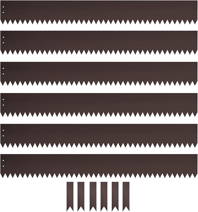 Steel Landscape Edging 40 Inch Strips, Steel Edging 4 Inch Depth, 6 Pack Hammer in Landscape Edging, Metal Landscape Edging, Metal Edging for Landscaping（Brown