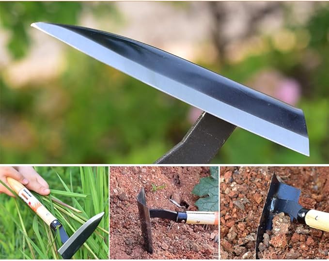 Garden Triangle Hoe Japanese Weeding - Blade Edge is Very Sharp