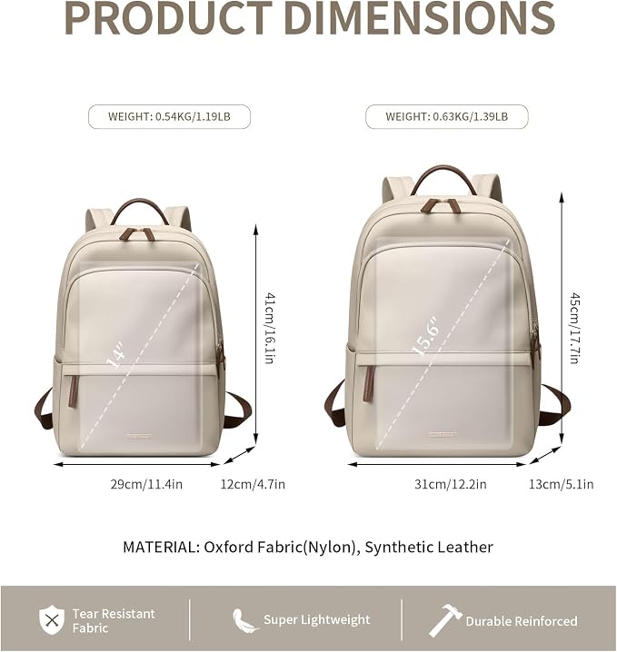 GOLF SUPAGS Laptop Backpack for Women Slim Computer Bag Work Travel College - Image 5