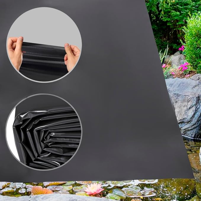 Pond Liners 20 x 30 Feet, Easy Cutting LDPE Pond Liner 20 Mil, High Preformed Koi Pond Liner for Ponds, Streams, Fountains and Garden Waterfall