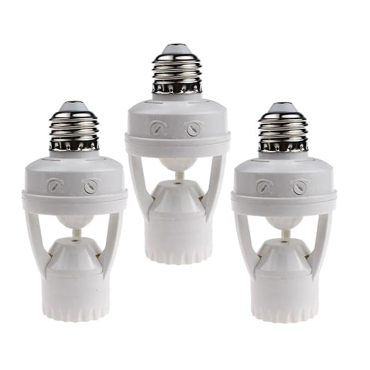 LPHUMEX 3pcs Motion Sensor Light Sockets, E26/E27 Screw in Motion Sensor Sockets by LPHUMEX