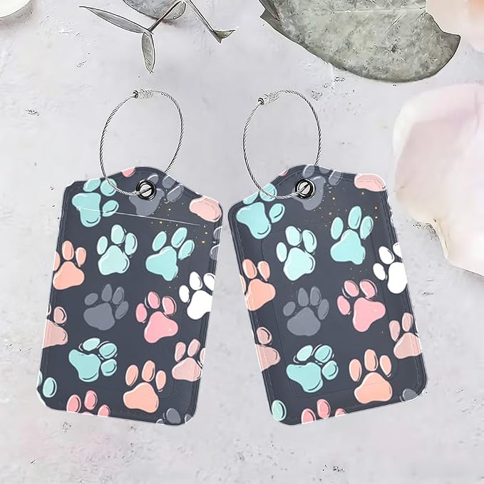 2Pcs Cute Dog Paw Luggage Tags for Suitcases, 2.83x4.53 Pet Lovers Travel ID - Image 4