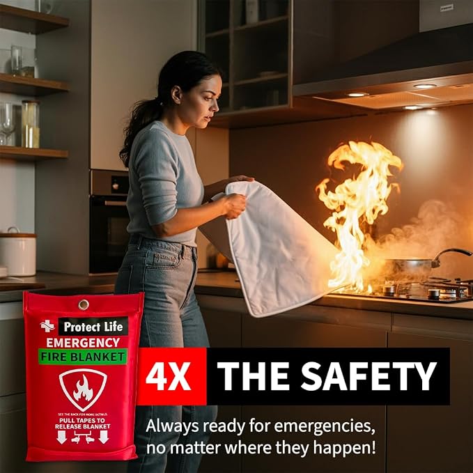 Protect Life Saving Emergency Fire Blankets 4 Pack - Image 2