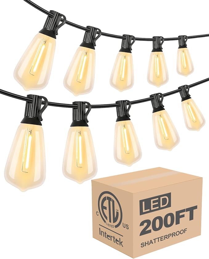 Lightdot 200 FT Outdoor Led Patio Lights, ETL Listed Led String Lights by LightdotLighting
