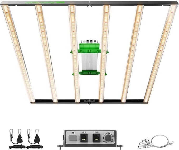MARS HYDRO 2025 New FC-E6500 Foldable LED Grow Light 5x5ft 730Watt, Full Spectrum Grow Light Bar Commercial Plant Growing Lamp for Vertical Farming
