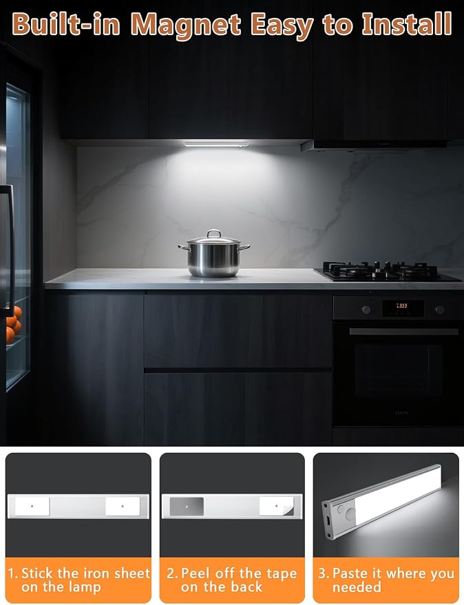 Under Cabinet Rechargeable Lighting: Motion Sensor Dimmable Lights Indoor - Image 6