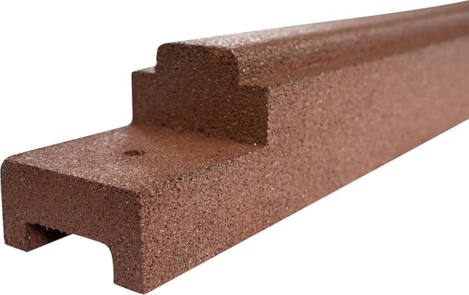 Playsafer Rubber Playground Border Edging Kit, 6' Flexible Heavy Duty Rubber Interlocking Playground Timber, No Dig Easy to Install (Neutral Brown, 4 Pack)