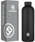 Insulated Water Bottle with Lid, 25 oz Reusable Leak-Proof Metal Stainless by TSAKBAM