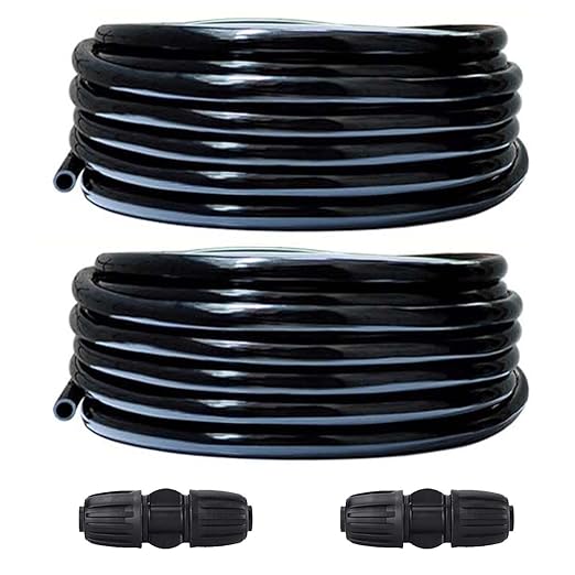 Drip Irrigation Kit 64ft 5/16“ID Inche Pipe Solutions for Large Gardens with Low Water Pressure Away from The Water Source