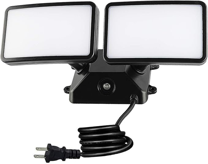FAGUANGAO Dusk to Dawn LED Security Light, 18W Plug in Flood Light Outdoor by FAGUANGAO