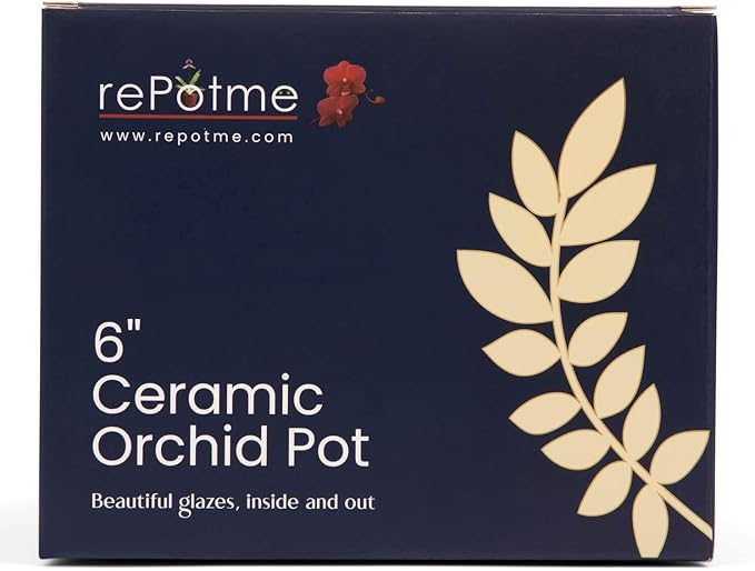 rePotme 6 inch Pinwheel Fluted Ceramic Plant Pot (Cream Over Garnet) - Includes Free 6 inch Slotted Pot Liner - Great for Orchids, Succulents, and All Indoor Plants