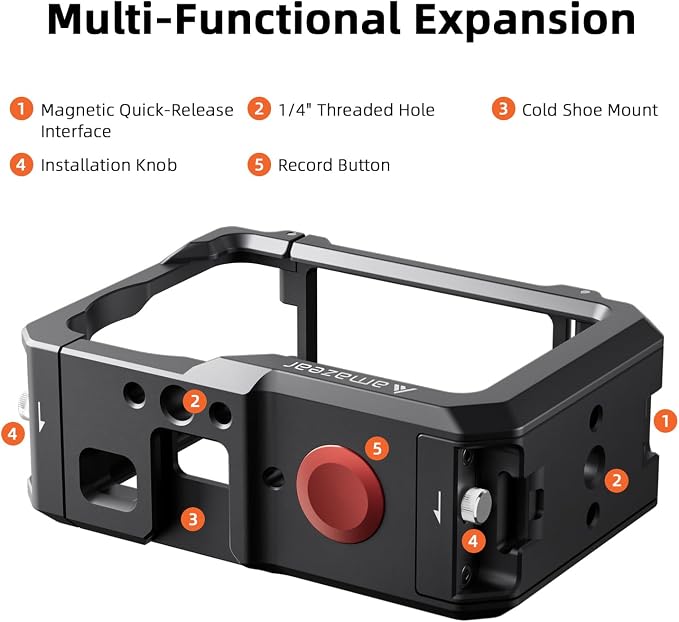 AMAZEAR Metal Protective Case for DJI Osmo Action 6 Accessories, Action6 Pro - Image 6