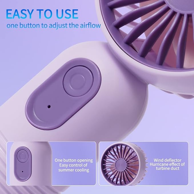 VanSmaGo 6 Pack Mini Handheld Fans, USB Rechargeable Personal Fan Set - Image 4