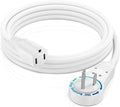 Maximm Extension Cord 6 Foot White Flat Plug, 360° Rotating Short Power Cord by MaximmCable