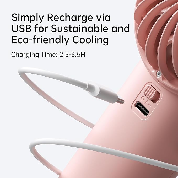 JISULIFE Handheld Portable Fan, Stronger and Longer-Lasting: 5 Speed, 5000mAh - Image 8