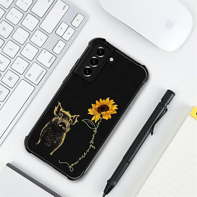for Samsung Galaxy S21 FE Case, Pig Sunflower Yellow Sunshine Pattern Graphic - Image 7