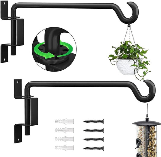 Plant Hanger,Swivel Plant Hanger,Hanging Plant Hooks,Plant Hangers Outdoor,Plant Hanger Indoor,Plant Hanger Bracket,Plant Hooks,Plant Wall Hanger,Rotatable Design,12 Inch 2 Pack