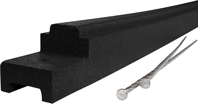Playsafer Rubber Playground Border Edging Kit, 6' Flexible Heavy Duty Rubber Interlocking Playground Timber, No Dig Easy to Install (Black, 8 Pack)