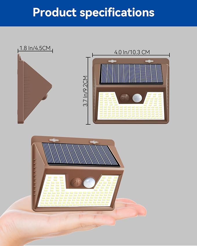 Peasur Solar Lights Outdoor Motion Sensor Waterproof, 8 Pack 140LED Brown Solar - Image 4
