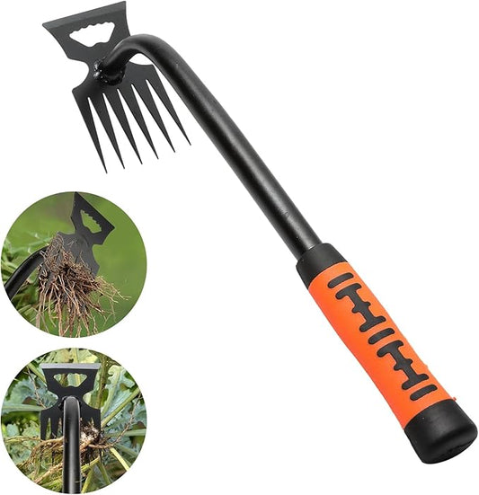 Gardening Hand Weeder Tools, Weeding Artifact Uprooting Weeding Tool, Durable Manganese Steel Hand Weeder Tool, Manual Multifunctional Weeders Gardening Tools for Yard and Garden (6 Teethes)