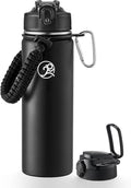 GOSWAG Insulated Sports Water Bottle, 24oz 2 Lids, Stainless Steel Water Bottles by GOSWAG