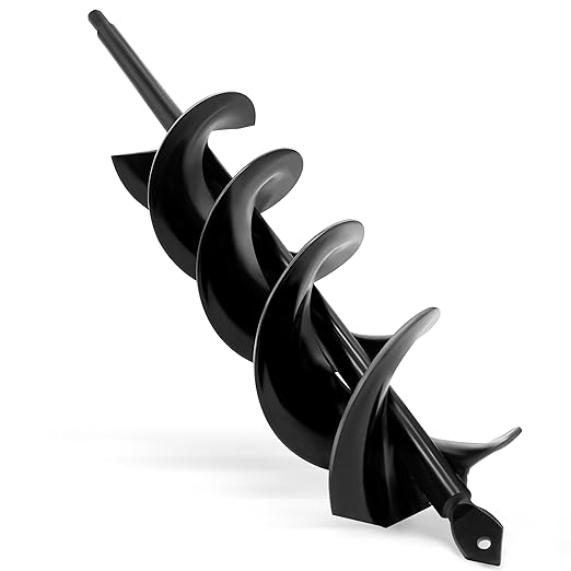 SYITCUN Auger Drill Bit for Planting 3"x16.5" Solid Shaft Garden Spiral Drill Bit for Bulb Bedding, Post Hole Auger for 3/8” Hex Drive Drill