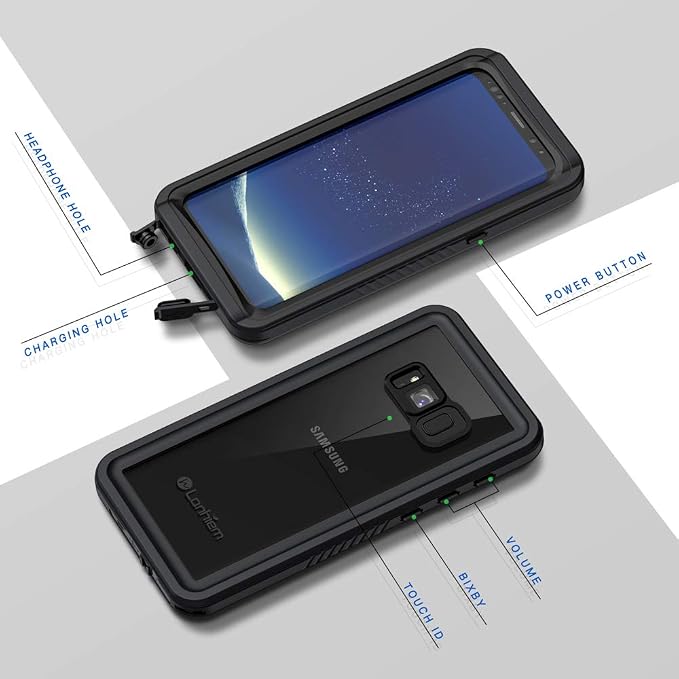 Lanhiem for Samsung Galaxy S8 Case, IP68 Waterproof Dustproof Case - Image 5
