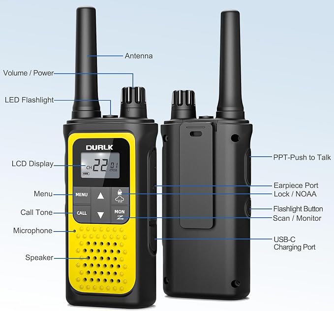 Rechargeable Walkie Talkies Long Range, 4 Pack Walkie Talkies - Image 7