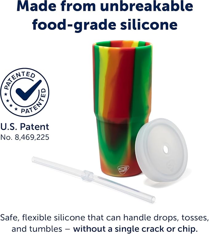 Silipint 32oz Silicone Straw Tumbler – BPA-Free, Unbreakable, Dishwasher Safe – - Image 3