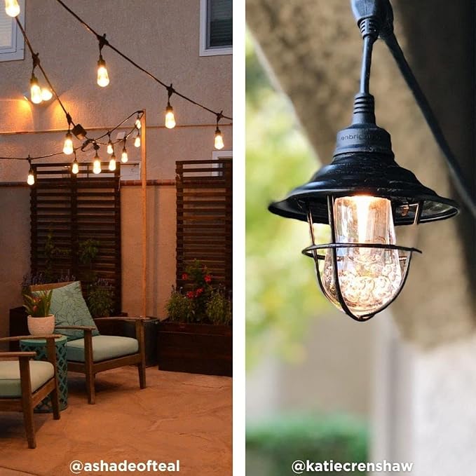 Enbrighten LED Outdoor String Lights 48ft Soft Warm White Patio Lights - Image 4