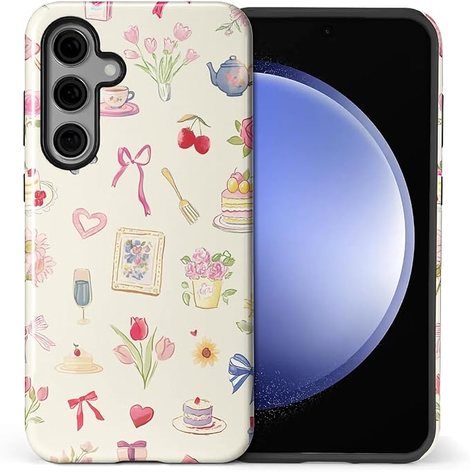 for Samsung Galaxy S24 Plus Case, HL2 Aesthetic Bow Preppy Collage Hybrid 2 by Unknown