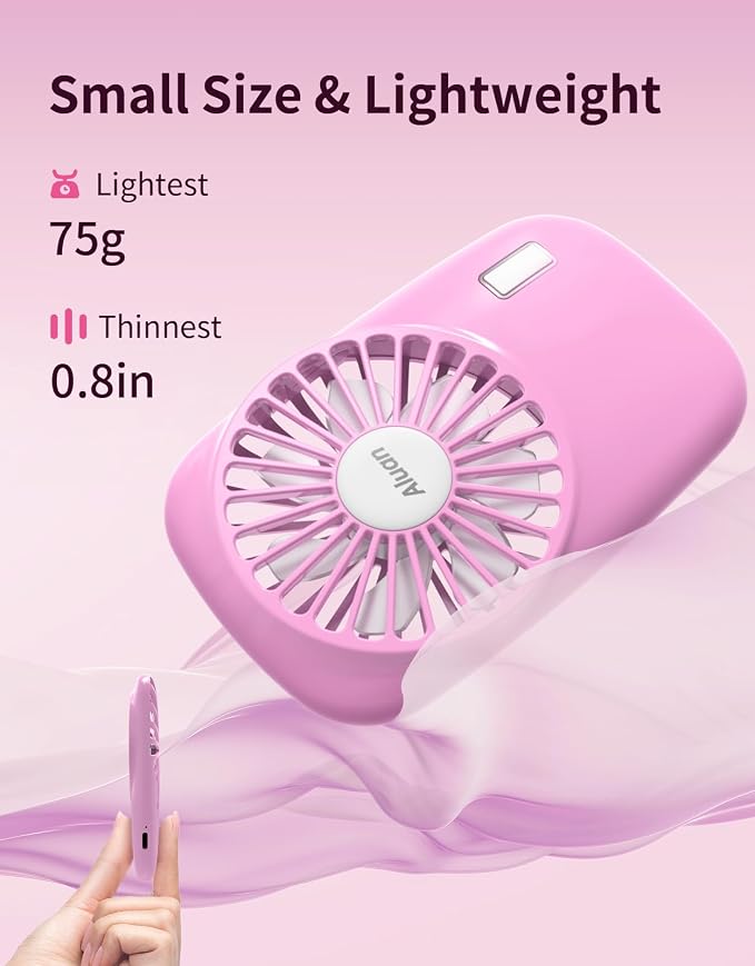 Aluan Handheld Mini Fan Powerful Small Personal Portable Speed Adjustable USB - Image 2