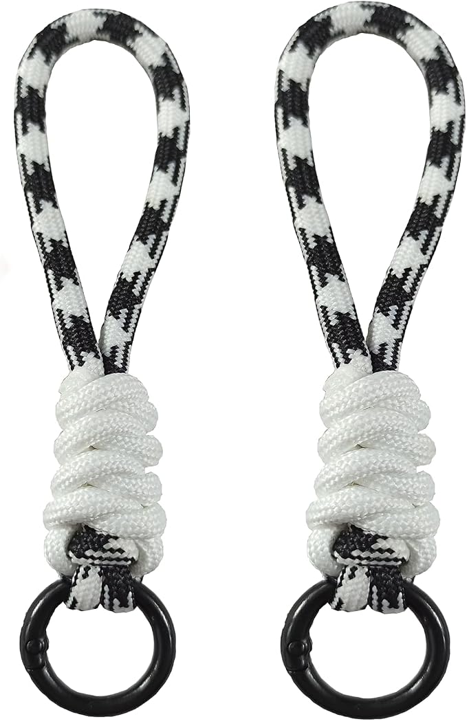 Colorful Braided Paracord Keychain, 12cm Length, Decorative Woven Rope Strap by FFILL
