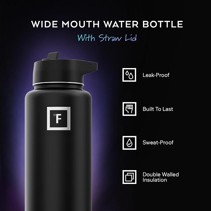 IRON °FLASK Camping & Hiking Hydration Flask - 32 oz Blue Waves - Image 2