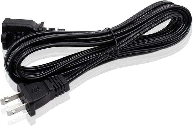 Black Extension Cord 10 Ft, 2 Prong Extension Cords US Flat and Thin by Yeatel