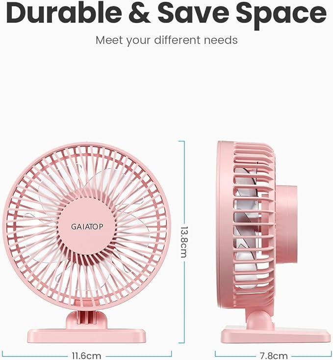 Gaiatop USB Desk Fan, Small But Powerful, Personal Portable Quiet 3 Speeds - Image 5
