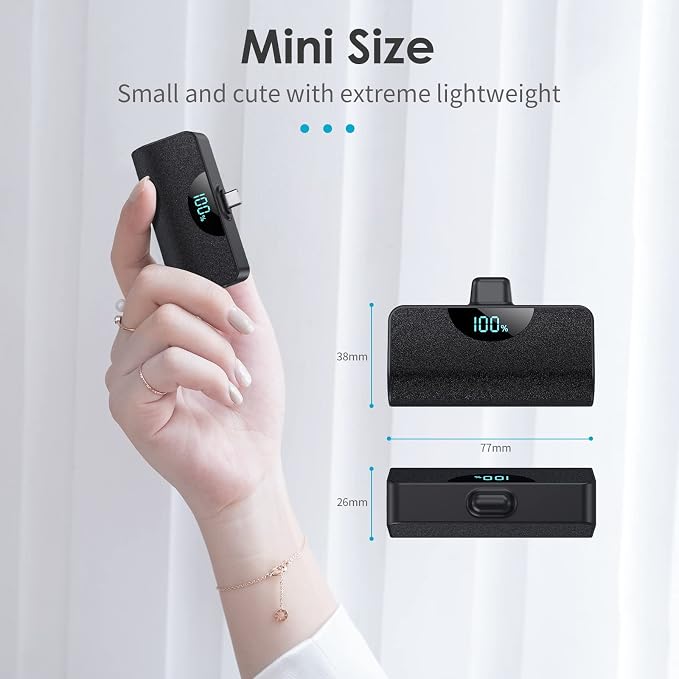 Portable Charger for iPhone 17/16/15, 5200mAh PD USB C Power Bank Built-in - Image 2