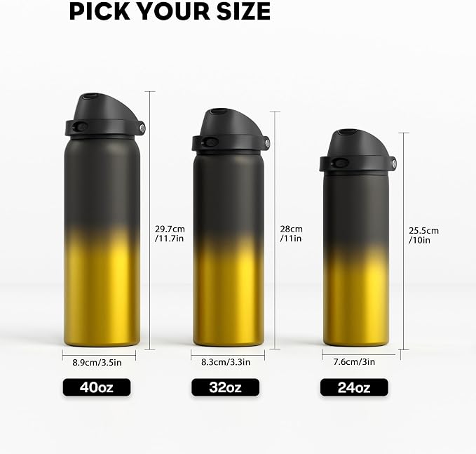 POWCAN 24 oz Insulated Water Bottle: 2-in-1 Lid - Image 8
