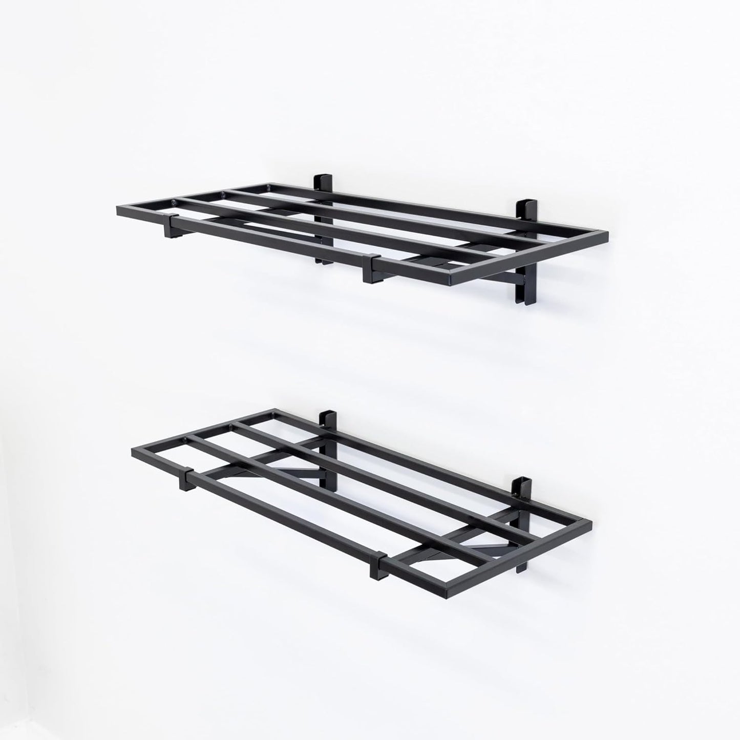 StoreYourBoard 2-Pack Heavy Duty Wall Shelves – Wall-Mounted Garage Storage Shelving and Organization for Sheds, Closets, or Utility Rooms – Holds 200 lbs, 1ft x 2ft, Black