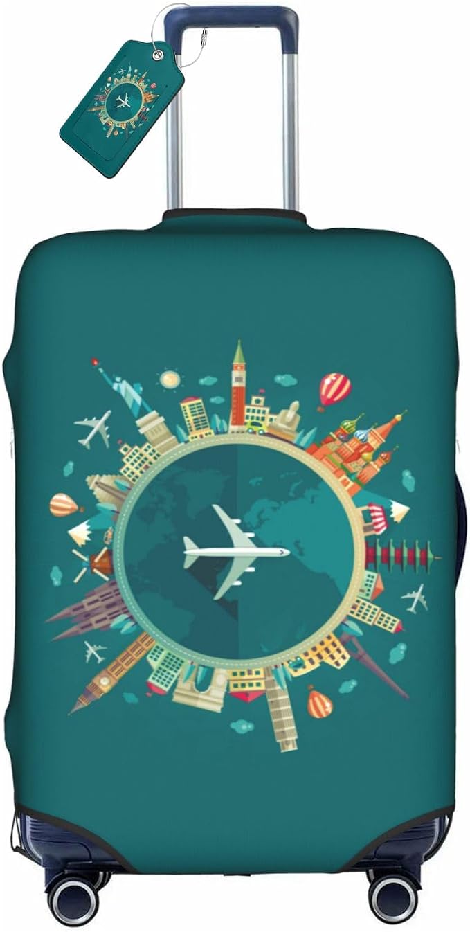 World Travel Luggage Covers and Luggage Tags Tsa Approved, Elastic Washable - Image 3