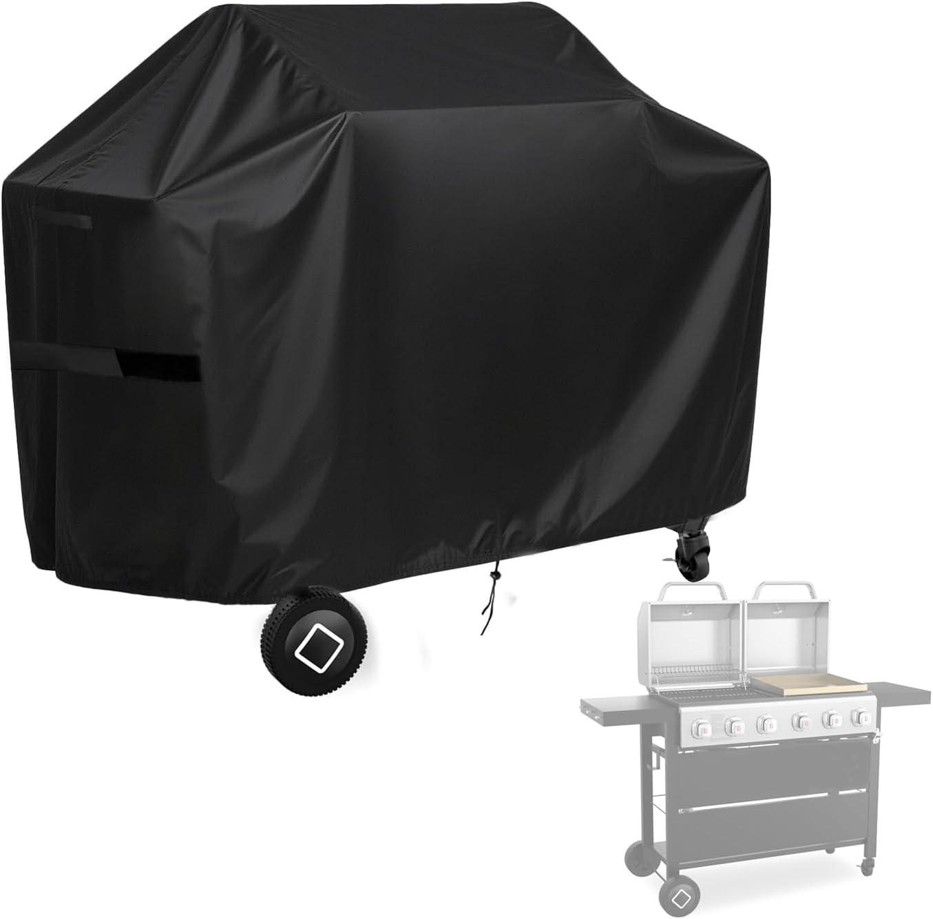 Grill Griddle Cover for Brand-Man Griddle Grill Combo 6-Burner, Portable Gas BBQ Covers, Waterproof Outdoor Propane Grills Cover-22.4" D x 64" W x 42" H