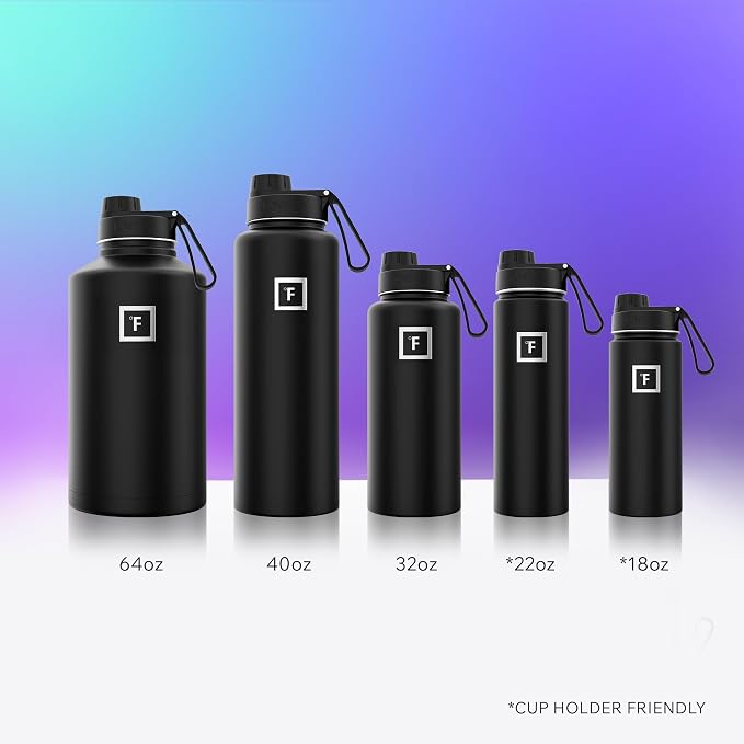 IRON °FLASK Camping & Hiking Hydration Flask - 32 oz Dark Rainbow - Image 6