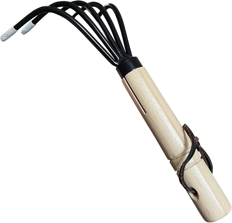 Garden Guru Hand Rake Cultivator Claw Soil Tiller - Military Grade Steel - Rust Resistant - 5 Tine Japanese Ninja Claw - Comfortable Wood Handle - Perfect Pulverized and Aerated Soil (4 Pack)