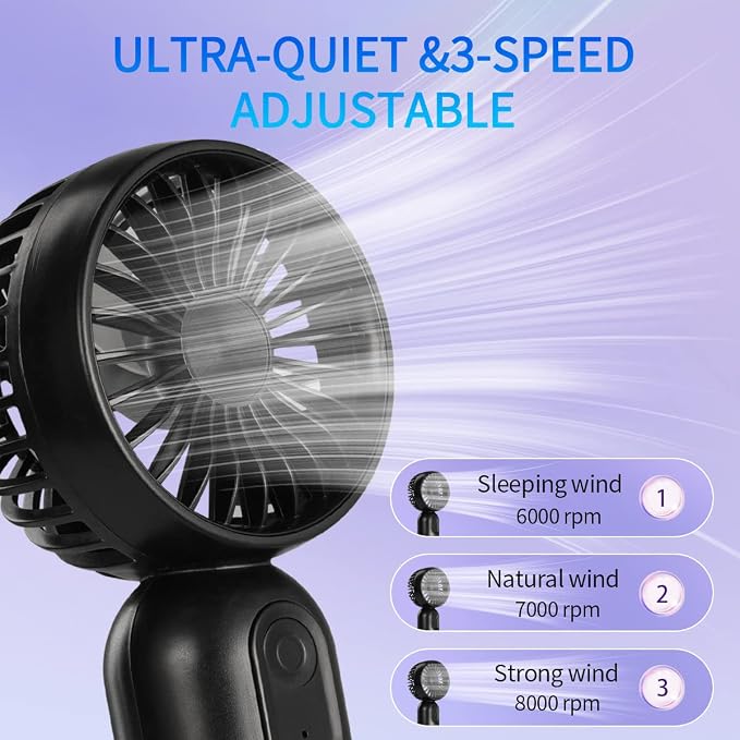 VanSmaGo Portable Mini 2-pack Handheld Personal Small Fan - Image 5