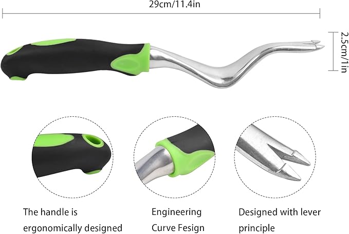 Weed Puller Tool, Garden Weeding Tools, Heavy Duty Hand Weeder with Ergonomic Handle, Garden Weeding Removal Weed Puller Manual Root Lifter Weeder for Lawn Farmland Transplant Gardening Bonsai
