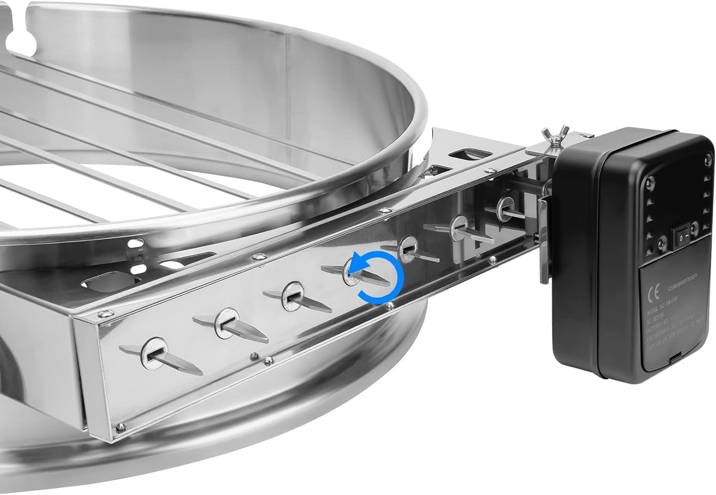 onlyfire Shish Kabob Set with Stainless Steel Ring, Automatic Skewers Turner for Weber 22" Kettle and Other Similar Kettle Grills